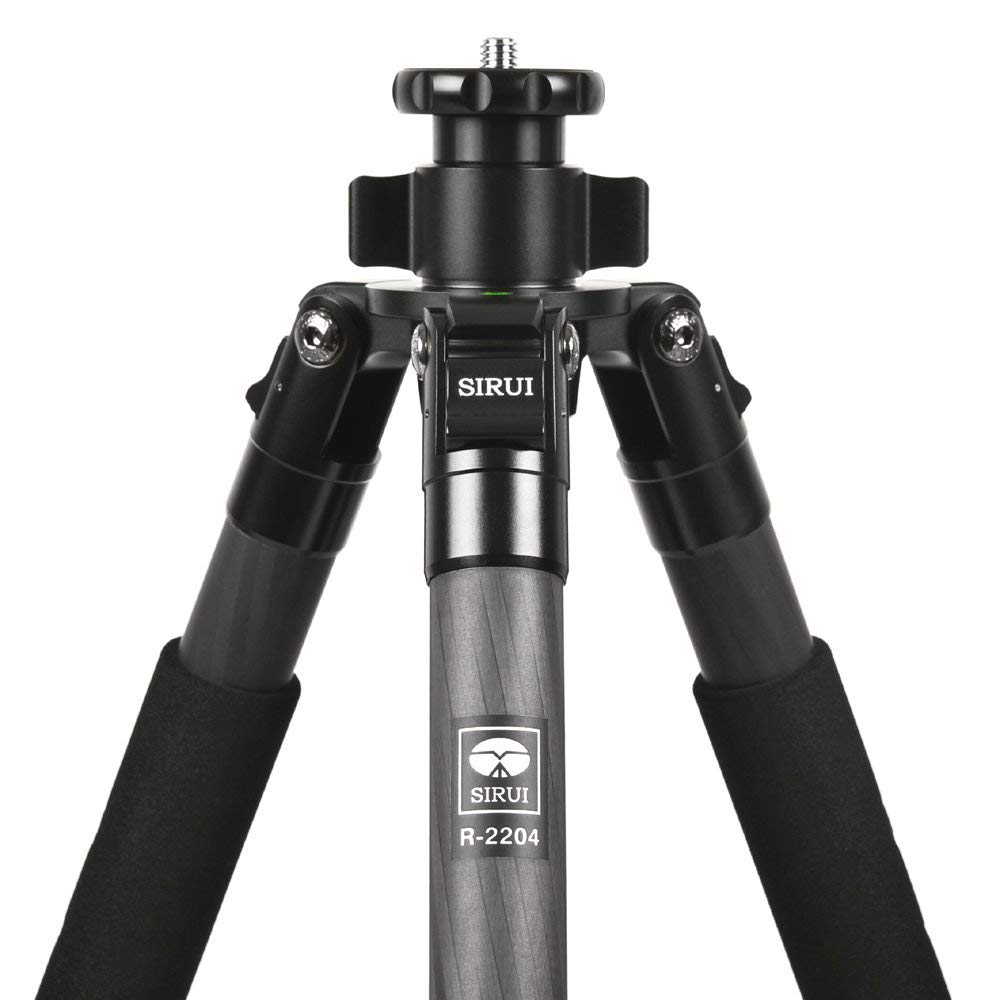 SIRUI ET-2204 Treppiede In Fibra Di Carbonio Con Testa Fluida VA-5 – Professionale, 4 Sezioni, Altezza Max 145 Cm
