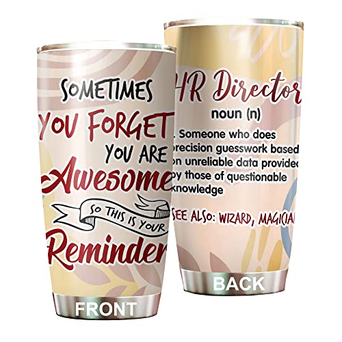 MEDROC HR Director Tumbler Stainless Steel 20oz, Reminder You're Awesome HR Director Gift For Birthday Christmas, Human Resources Day Gifts For Women Men, Human Resources Director Tumbler Wrap
