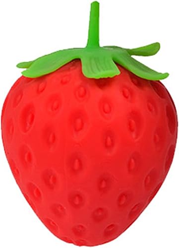 Miniatura 1 de Gaweb Juguete de fresa para niños, goma TPR fresa para aliviar el estrés, aliviar la ansiedad y reducir la angustia, juguete de fresa, tamaño único
