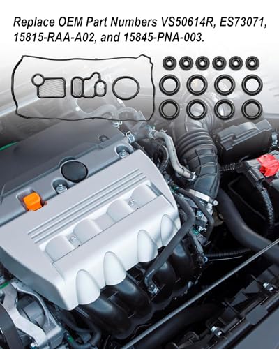 Image of Engine Cylinder Valve Cover Gasket Set Fit for Honda Accord CR-V Element 2.4L Civic 2.0L Acura CSX RSX 2.0L TSX 2.4L RDX 2.3L Replace VS50614R ES73071 15815-RAA-A02 15845-PNA-003
