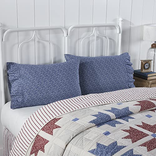 VHC-Brands-Celebration-Farmhouse-Ruffled-Pillow-Cases-Standard-Floral-Blue-21x26-Set-of-2 VHC Brands Celebration Farmhouse Ruffled Pillow Cases Standard Floral Blue 21×26 Set of 2