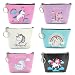 Elesa Miracle 6pc Women Girl Unicorn Zipper Coin Purse Clutch Pouch Wallet Value Set