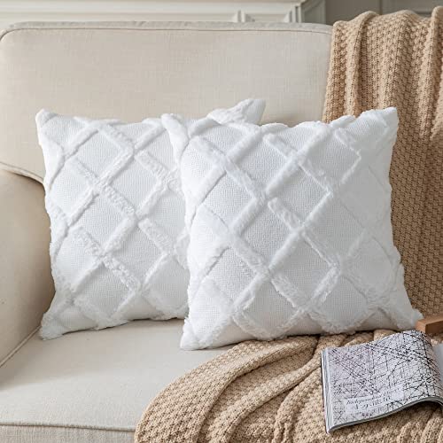 Neelvin Pack Of 2 Soft Plush Short Wool Velvet Decorative Throw Pillow Covers Cushion Case Pillowcase For Sofa Couch #TOP25