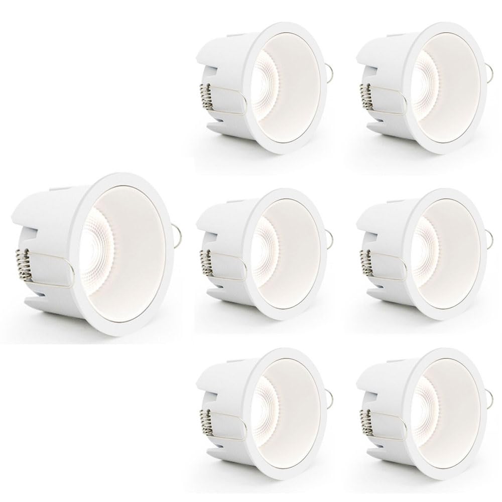 Aioneer 7W/10W Ceiling Downlight,7 Pack Led Anti-Glare Downlight,3 Inch Recessed Downlight, 3000K, 3500K, 4000K, 6000K Optional, Cri≥98,For Bedroom Living Room Corridor6000K-7W
