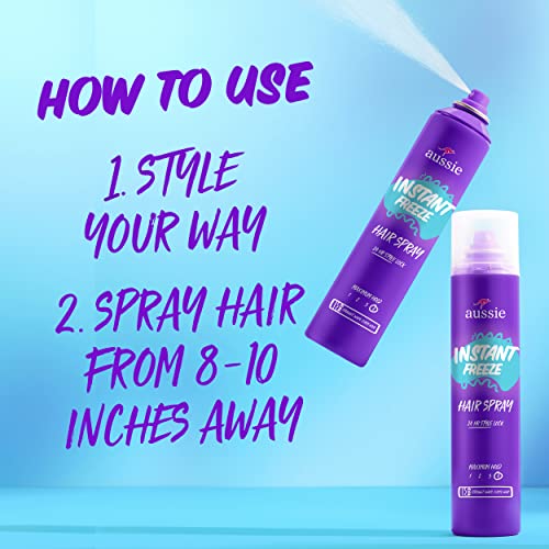 Aussie Instant Freeze Hair Spray for Extreme Hold, 10 Fl Oz, 3 Pack - image 4