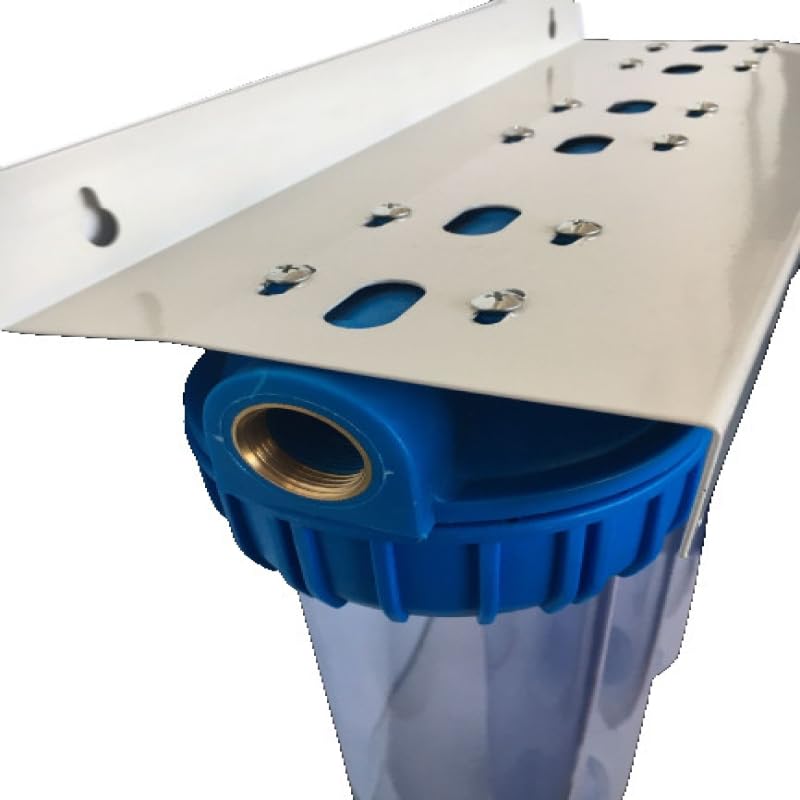 Swan Batterie à Trois Tasses Porte Filtre 20" y Compris Support et Clé pour Installations Filtration d'Eau pour Sédiments et Bloc de Carbone