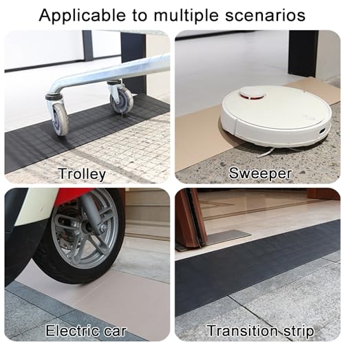 Rampas para umbral no deslizantes, conectables, para puertas, entradas, rampas para automóviles, aceras, sillas de ruedas y scooters (Beige, 100 × 22 × 6 cm) miniatura 6