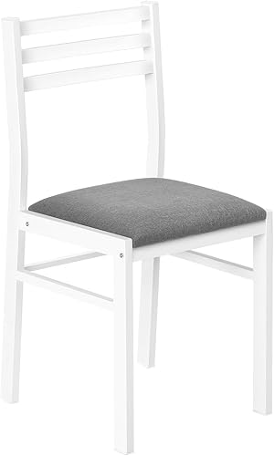 Miniatura 7 de Monarch Specialties I 1011 - Juego de mesa de comedor, juego de 3 piezas, pequeño, hoja de caída de 35 pulgadas, cocina, metal blanco y laminado,