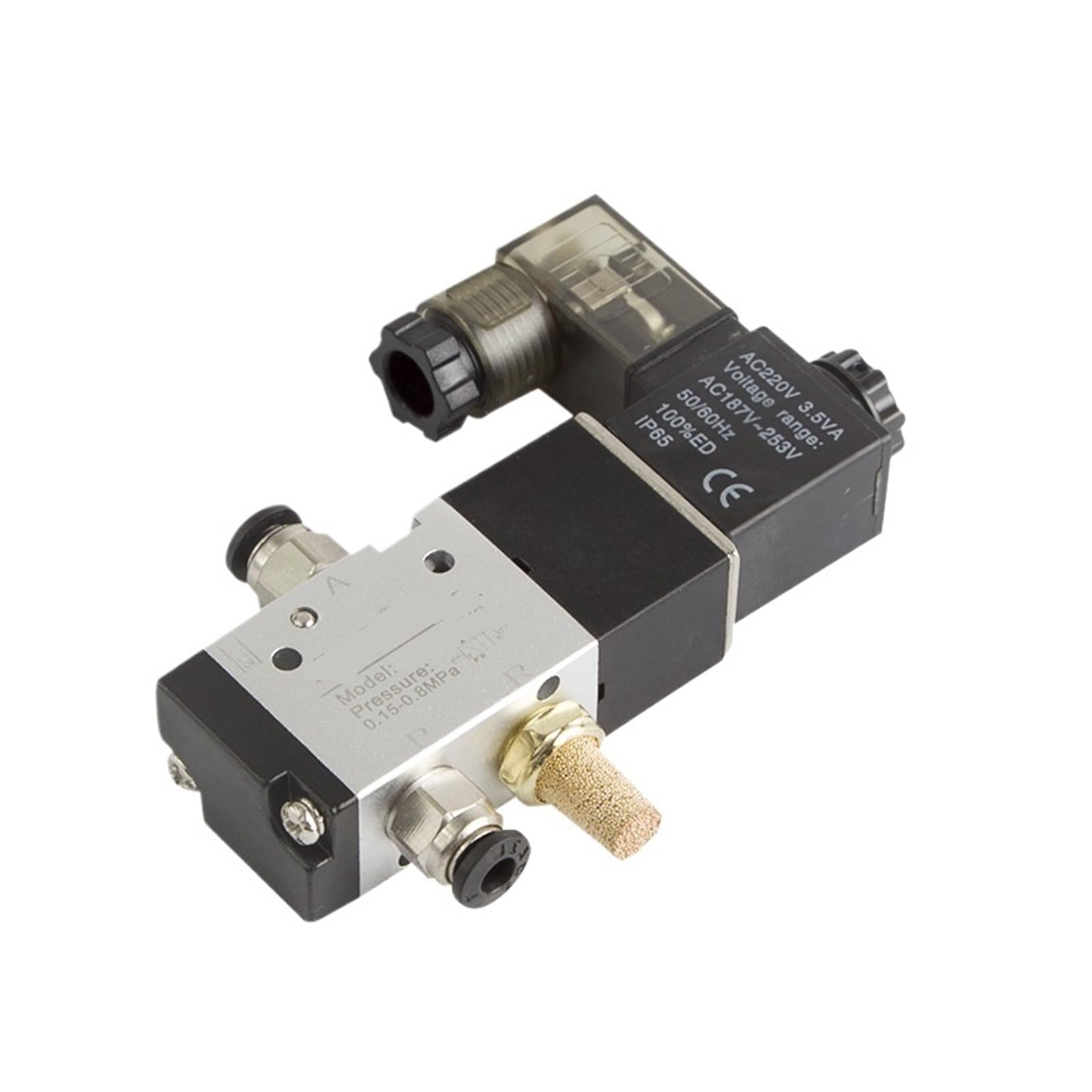 Válvula solenoide 3V110-06 NO NC de Tres vías, válvula de Control de Aire neumática, válvula solenoide de Gas eléctrica, Cuerpo de válvula de Aluminio, DC12V 24V | 3V110-06 NC,DC 24V