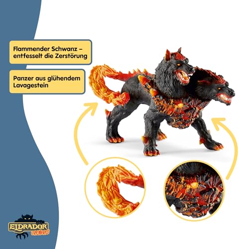 SCHLEICH ELDRADOR Creatures | Höllenhund 42451 | ELDRADOR Monster Spielfigur | detailgetreue Sammelfigur | tolles Geschenk für Mädchen und Jungen | Spielzeug ab 7 Jahren | 14 x 7 x 10 cm