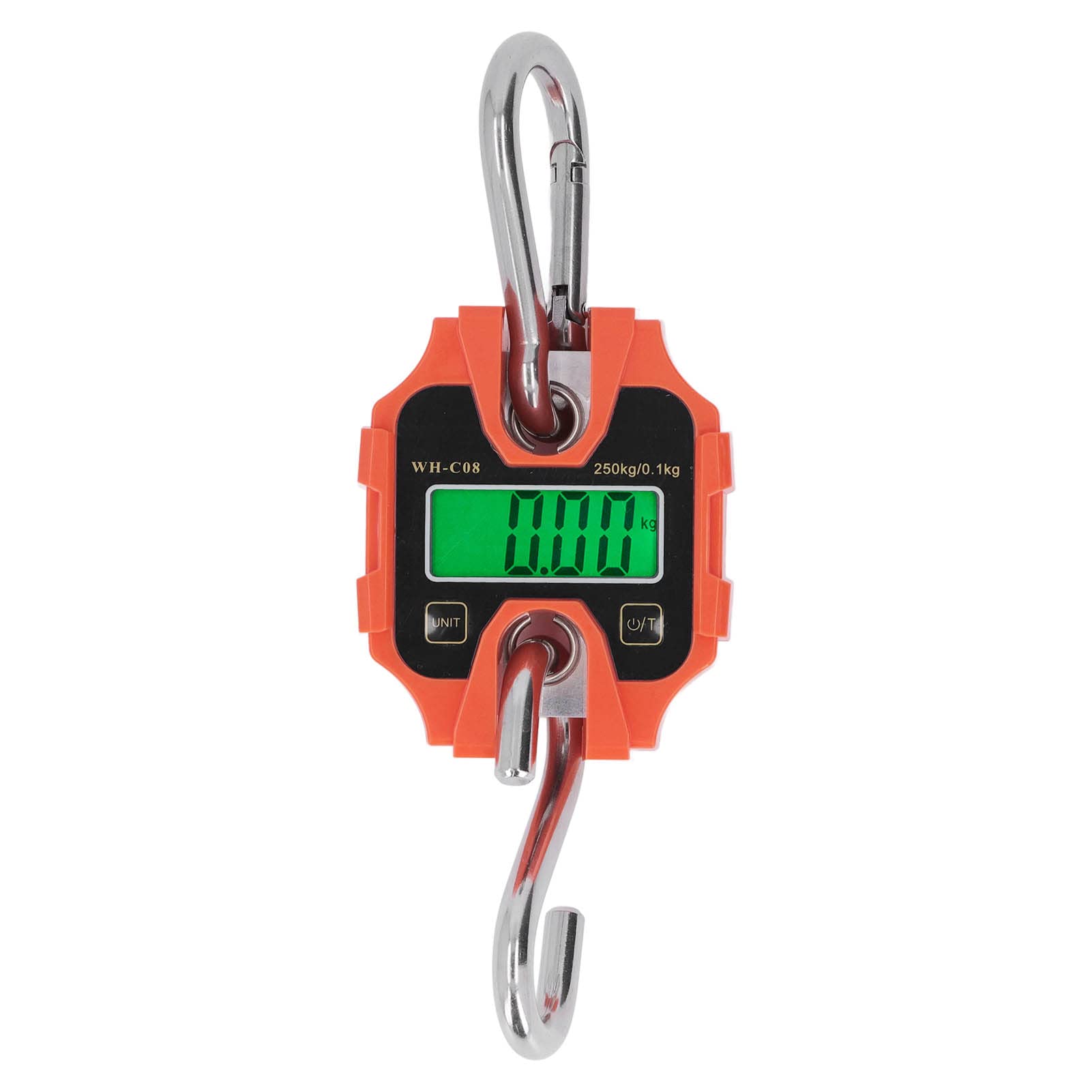 250kg Portable Mini Digital Crane Scale with Detachable LCD Display, 304 Stainless Steel Hook for Fishing, Hunting, Travel, Industrial Hanging Weighing Tool