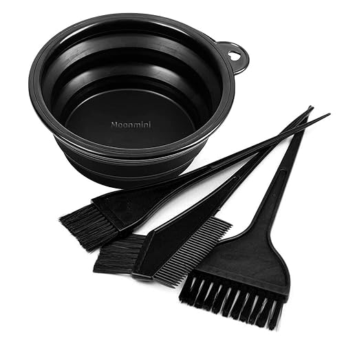 Miniatura 6 de Juego de brochas y cuencos de color para el cabello, 4 piezas de pinceles de color para mezclar, peine de tinte para aplicar tinte de cabello