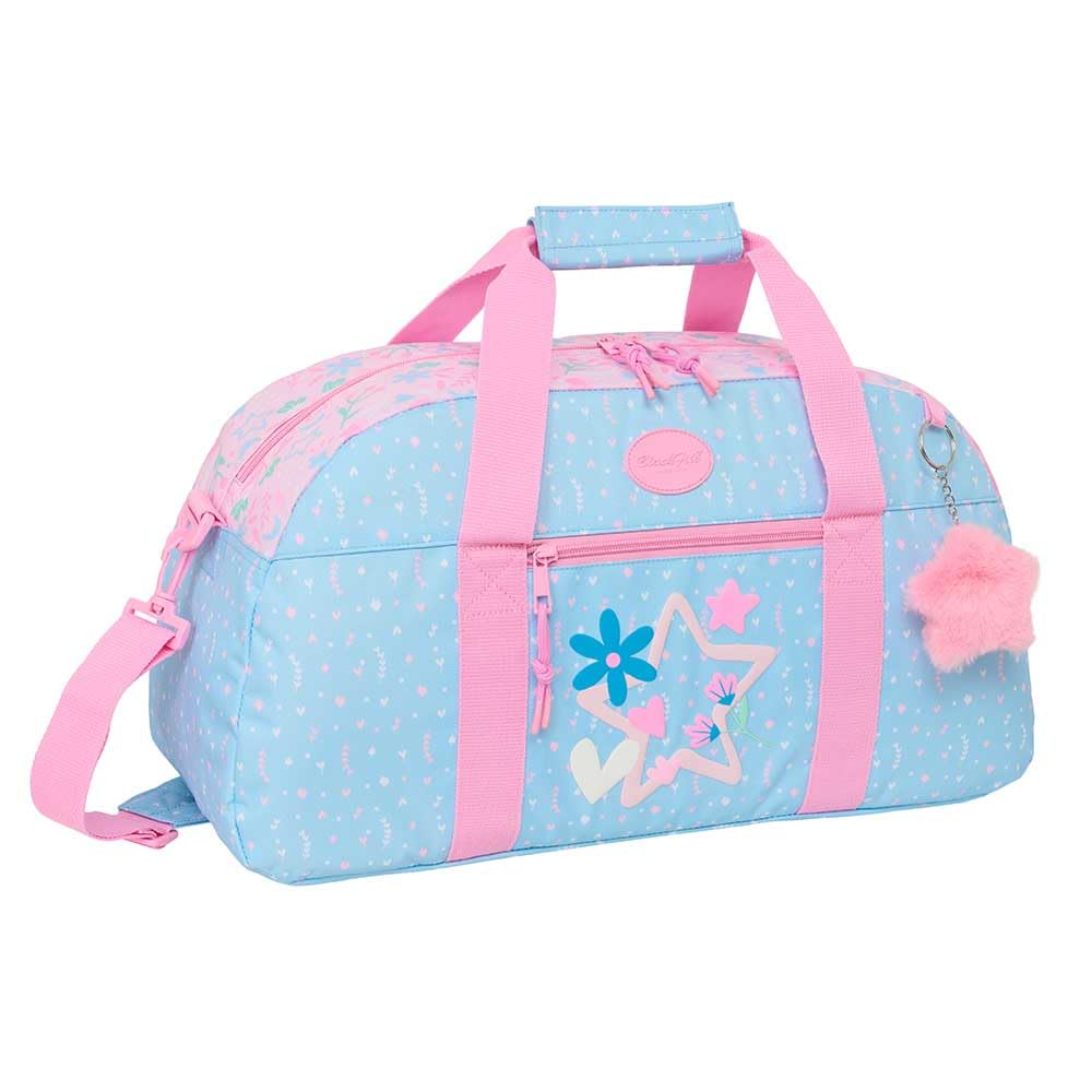 SAFTA | Bolsa de Deporte Blackfit8 Smile, Bandolera Ajustable y Extraíble con Protector Acolchado, Bolsillo Frontal con Cremallera, Doble Tirador, Medidas 50x20x26 cm