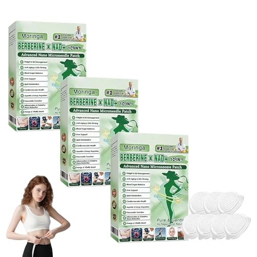 21Stück Moringa NAD+ 10-in-1 Nano-Mikronadel-Patch 2026 Neu NatürlicheMoringa Berberin Pflaste diskretes Nano Mikronadel Pflaster für Anti-Aging-