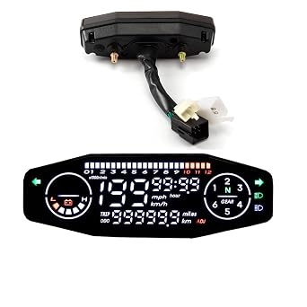 Motorcycle Speedometer, Universal Moto Dashboard Oil Gauge Digital Meters Sensor Set Tachometer Odometer