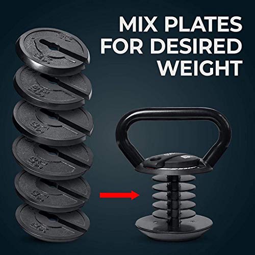 Kettlebell de 18 Kg Réglable et Haltère de Musculation Petit Espace