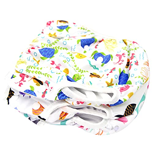 Image of Langsprit 3 Pack Swim Diaper for Baby & Toddle,Reuseable Washable Diaper Swim for Swimming Lesson & Baby Shower Gifts