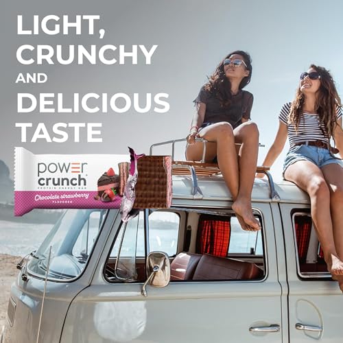 Image of Power Crunch Protein Energy Wafer Bars, Chocolate Strawberry, 1.4 Ounce (12 Count)