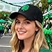 St. Patrick's Day Trucker Hat, Green Embroidered Shamrock Clover Baseball Cap, Fashion Adjustable Snapback Hat for Women Men, Irish Festival Headwear Black