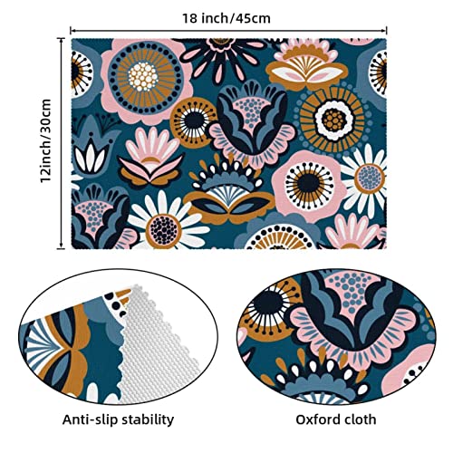 Set de table floral résistant à la chaleur et lavable pour repas