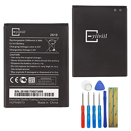 E-yiiviil Batterie de rechange WIKO 2610 compatible avec Wiko Y60 Jerry 2 Jerry 3 Tommy 3 avec outils