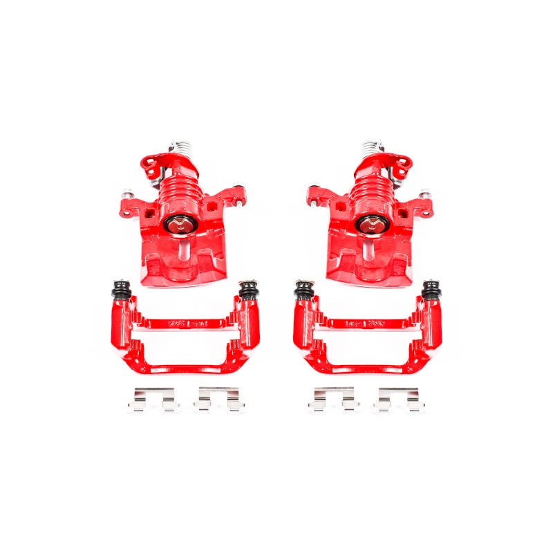 Image of PowerStop Rear Red Powder Coated Brake Caliper Pair for Buick Allure 2005-09 |Lacrosse 2005-09 |Chevrolet Impala 2011-13 |Impala Limited 2014-16 - High-Temp Brake Caliper Upgrade, S5010
