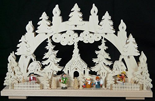 Voûte de Noël électrique bois Rudolphs Schatzkiste, arche lumineuse traditionnelle 50x31cm
