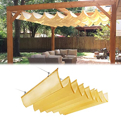 Voile d'ombrage rétractable jardin terrasse imperméable polyéthylène beige 1,6x5m - 2