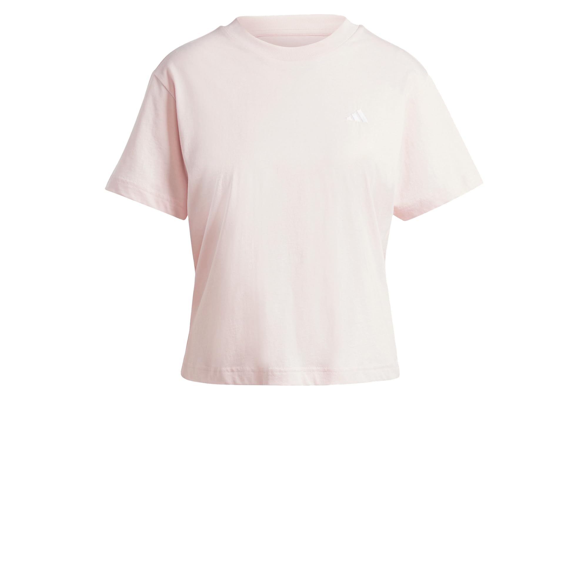 adidas Women's Essentials Small Logo T-Shirt, Sandy Pink, XS