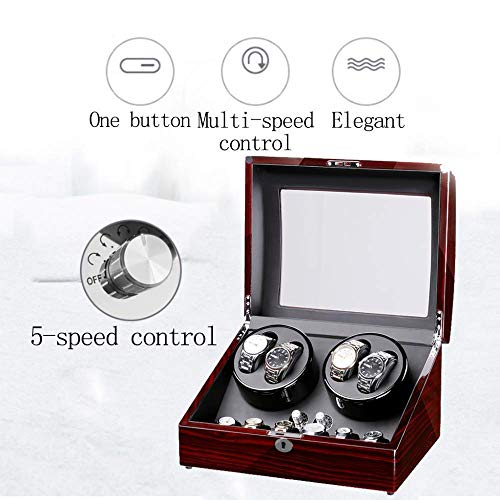 Caja watch winder automática rectangular para un reloj con luz y 5 programas automáticos 3