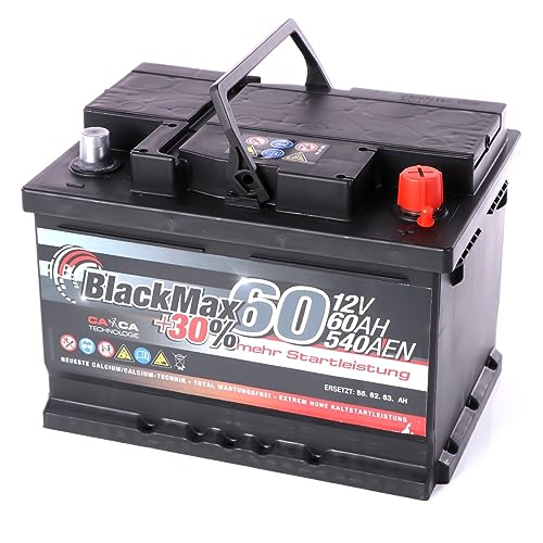 Blackmax 60Ah Autobatterie 12V für PKW und LKW mit 540A Startleistung