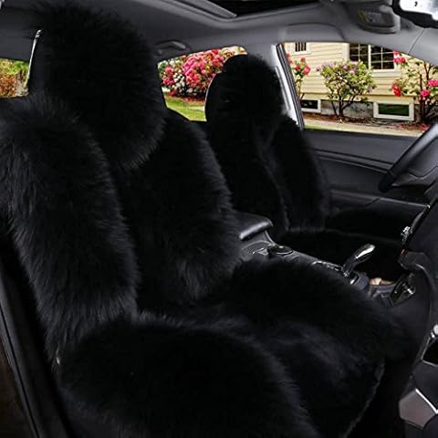 IMQOQ Genuine Sheepskin Car Seat Covers Cover