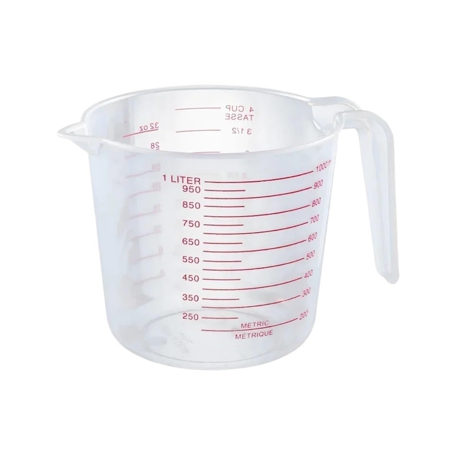 250/500/1000 ml wiederverwendbare -Messbecher mit verdicktem Griff – Messbecher for genaue Flüssigkeitsmessung(1000mlx1PCS)