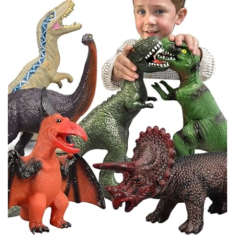 Gzsbaby 6 Piece Jumbo Dinosaur Toys for Kids and Toddlers, Dinosaur Toys for Kids 3-5, Large Soft Dinosaur Toys for Dinosaur Lovers - Perfect Dinosaur Party Favors, Birthday Gifts Cover
