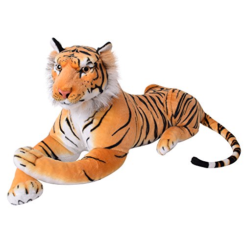 TE-Trend XL Stofftier Tiger 80cm - Riesenkuscheltier für fantasievolle Abenteuer - großes Spielzeug & Dekoration Kuscheltier - Kuscheltiger für Kinder & Erwachsene - Riesentiger - Plüschtiger XXL