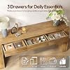 Mesa consola larga TIQLAB de 63 pulgadas con 3 cajones para entrada, roble | Mesa de sofá estilo granja detrás del sofá, mesa consola de madera grande para sala, dormitorio, entrada, apartamento 6