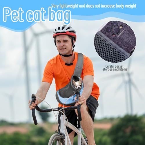 Hundetragetasche, Verstellbarem Tragetasche Hund Bis 5kg Hundetrage Transporttasche mit Kordelzug Atmungsaktive Mesh Hundetragetuch für kleinen Hund Katze Aktivitäten Im Freien