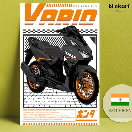 Image of BLINKART Honda Vario 160Car Posters Sticker Gift Items for Boys Room Wall Decor || Comes with Double-Sided Tape|| Decoration Bedroom Living Room Office Studio Decor | 12x18 In (A3) - CAR-310