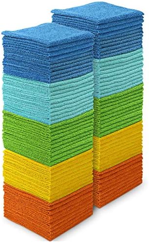 AIDEA Mikrofaser Reinigungstücher Lappen Putztücher Fenster Tücher Mikrofasertücher Geschirrtücher 100 Stück, 30x30cm