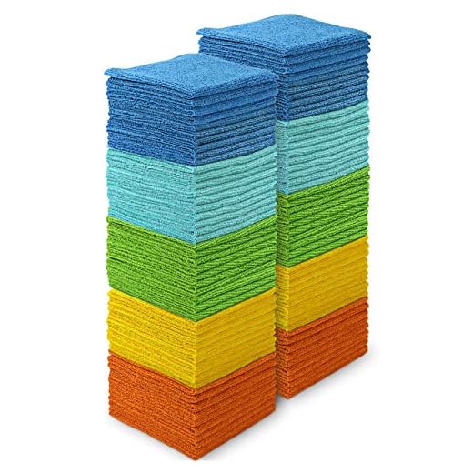 AIDEA Microfiber Cleaning Cloths-100PK, Softer and More Absorbent, Lint-Free, Wash Cloth for Home, Kitchen, Car, Window (12in.x12in.)