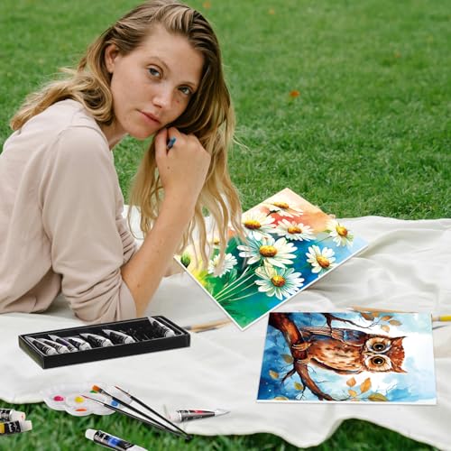 Cholemy 36 Pcs Paint and Sip Kit for Adults 8\'\' x 10\'\' Pre Drawn Canvas for Painting DIY Afro Acrylic Couples Painting Kit Wood Easel Brushes Date Night Bulk for Valentine Party Gifts - Thumbnail 5