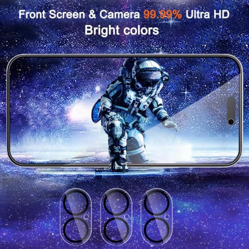 Image of Ferilinso 3 Pack Privacy Screen Protector for iPhone 16, Tempered Glass