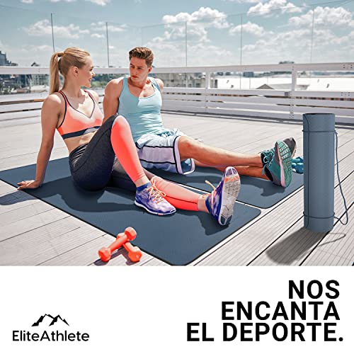 EliteAthlete Esterilla Yoga Antideslizante - Esterilla Fitness - Colchoneta Gimnasia - Yoga Mat - 183 x 61 x 0,6 cm - Esterilla Pilates incl. correa de transporte + bolsa - imagen 6