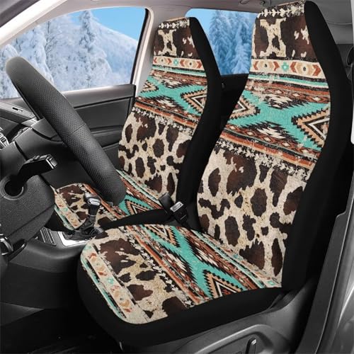 Housse de siège de voiture avant léopard aztèque, protection durable de qualité