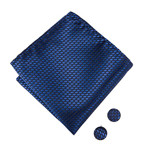 Image of Hi-Tie Bow Ties for Men Pre-Tied Pocket Square with Cufflinks Mens Bowtie Sets for Wedding Formal Party