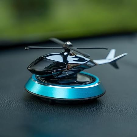 PROODOS Car Accessories Interior Solar Car Perfumes And Fresheners for Dashboard | Solar Helicopter Car Air Freshener (BLUE)