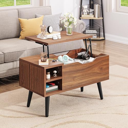 YITAHOME Couchtisch mit anhebbarer Platte und verstecktem Fach, verstellbare…