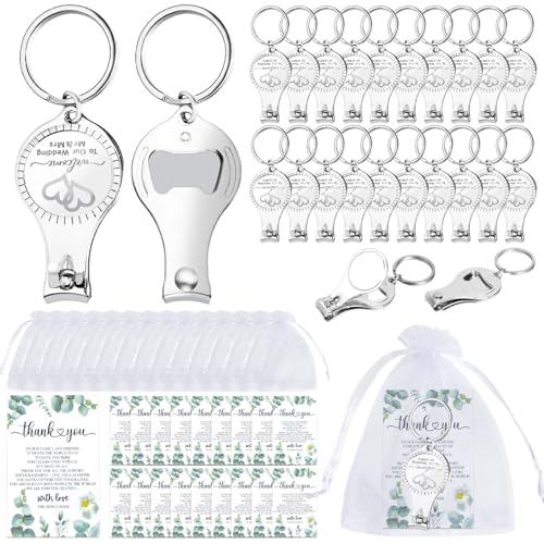 Cadeaux invités de mariage originaux : lot de 50 porte-clés décapsuleurs pour votre table