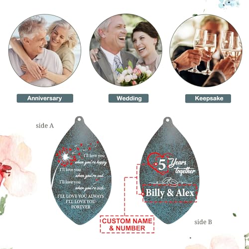 Image of Personalized 20th Anniversary Wind Chimes, Custom for Wife Husband, Deep Tone Wind Chimes Happy Wedding Memory Day, 20th 50th Memory Day Gifts