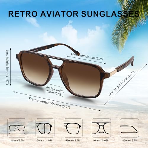 Retro Aviator Sunglasses for Women Men - Trendy Cool Square Womens Mens Shades Sun Glasses4